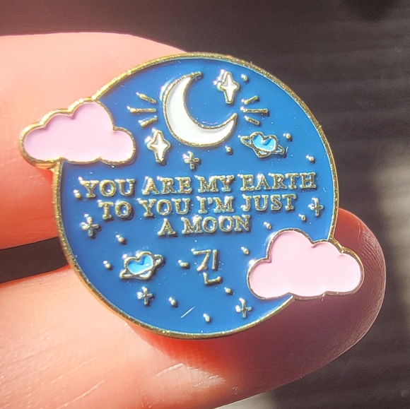 *2 for $13* "You're My Earth To You I'm Just a Moon" BTS Moon Song Lyrics Pin - Picture 4 of 6